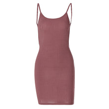 Lade das Bild in den Galerie-Viewer, European And American Solid Color Slim Fit Knit Sexy Sling Sheath Dress
