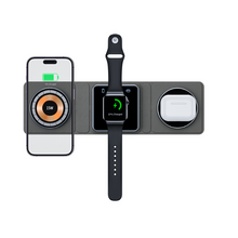 Lade das Bild in den Galerie-Viewer, 3 IN 1 Magnetische Faltbare Kabellose Ladestation Für iPhone Transparentes Schnellladen Für IWatch und Airpods
