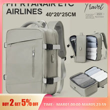 Lade das Bild in den Galerie-Viewer, Likros reise Rucksack für Männer/Frauen erweiterbarer, Laptop Rucksack mit USB Port großer wasserdichter 40l Rucksack
