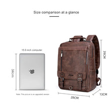 Lade das Bild in den Galerie-Viewer, JEEP BULUO Mode Leder Männer Rucksack Business Männlichen 15.6 &quot;Laptop Tasche, Große Kapazität Rucksack
