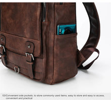 Lade das Bild in den Galerie-Viewer, JEEP BULUO Mode Leder Männer Rucksack Business Männlichen 15.6 &quot;Laptop Tasche, Große Kapazität Rucksack
