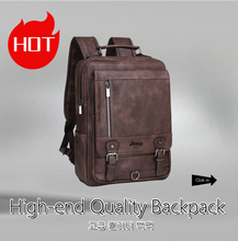 Lade das Bild in den Galerie-Viewer, JEEP BULUO Mode Leder Männer Rucksack Business Männlichen 15.6 &quot;Laptop Tasche, Große Kapazität Rucksack
