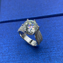 Lade das Bild in den Galerie-Viewer, Sunite 5,0 ct 3,0 ct blau rot Moissanite Diamantring für Frauen Männer Geschenk Verlobung s925 Silber Rubin Sapphire Smaragd
