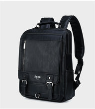 Lade das Bild in den Galerie-Viewer, JEEP BULUO Mode Leder Männer Rucksack Business Männlichen 15.6 &quot;Laptop Tasche, Große Kapazität Rucksack
