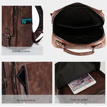 Lade das Bild in den Galerie-Viewer, JEEP BULUO Mode Leder Männer Rucksack Business Männlichen 15.6 &quot;Laptop Tasche, Große Kapazität Rucksack
