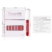 Lade das Bild in den Galerie-Viewer, 6 Boxes Of Matte Non-stick Cup Waterproof Lipstick Long Lasting Lip Gloss
