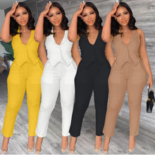 Lade das Bild in den Galerie-Viewer, Women&#39;s Clothing Spring And Summer Leisure Suit Vest Pants Two-piece
