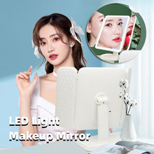 Lade das Bild in den Galerie-Viewer, LED Light Makeup Mirror Magnifying Cosmetic 3 Fold Vanity Mirror 180 Rotation Adjustable Touch Dimmer Table Makeup Mirror
